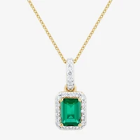 Womens Gemstone & 1/4 CT. T.W. Lab Grown Diamond 10K White Gold Pendant Necklace