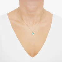 Womens Gemstone & 1/4 CT. T.W. Lab Grown Diamond 10K White Gold Pendant Necklace