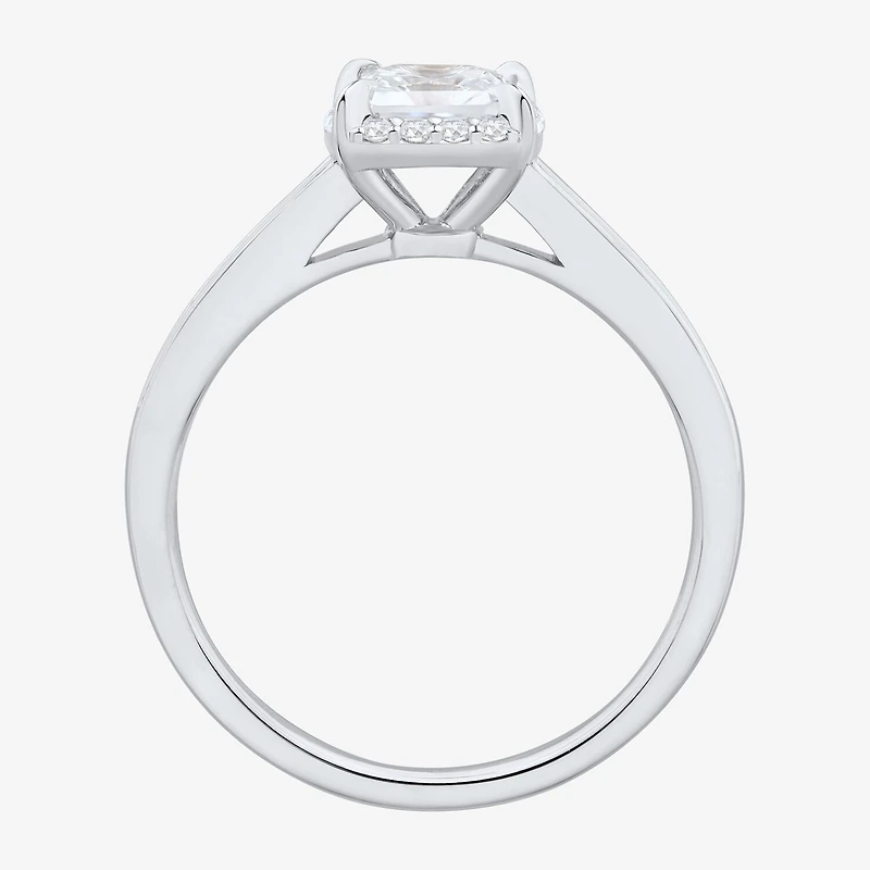 1 CT.T.W. (H-I / SI1-SI2) Lab-Grown Diamond Side Stone Halo Engagement Ring 10K Gold