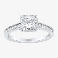 1 CT.T.W. (H-I / SI1-SI2) Lab-Grown Diamond Side Stone Halo Engagement Ring 10K Gold