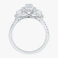 Love Lives Forever (H-I / Si1-Si2) Womens 1 CT. T.W. Lab Grown White Diamond 10K Gold Side Stone 3-Stone Engagement Ring