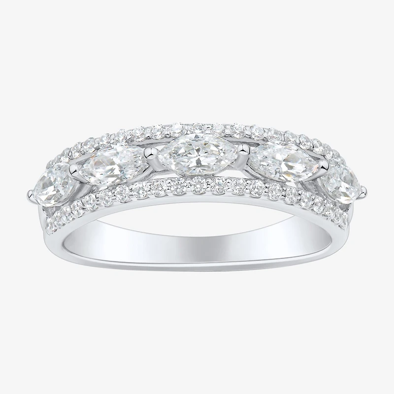 (H-I / Si1-Si2) Womens 1 CT. T.W. Lab Grown White Diamond 10K Gold Anniversary Band