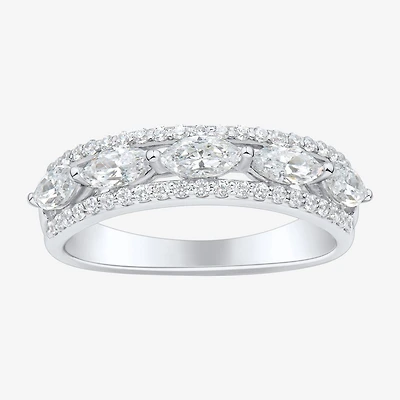 (H-I / Si1-Si2) Womens 1 CT. T.W. Lab Grown White Diamond 10K Gold Anniversary Band