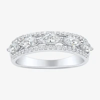 (H-I / Si1-Si2) Womens 1 CT. T.W. Lab Grown White Diamond 10K Gold Anniversary Band