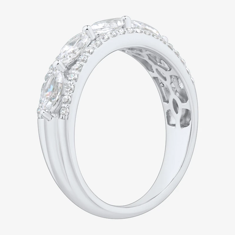 (H-I / Si1-Si2) Womens 1 CT. T.W. Lab Grown White Diamond 10K Gold Anniversary Band