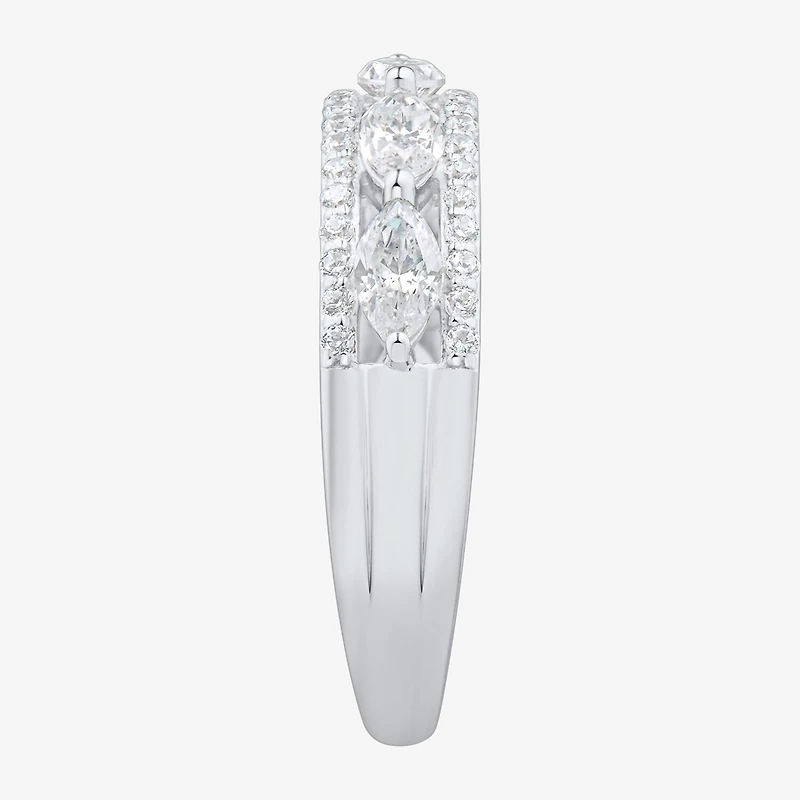 (H-I / Si1-Si2) Womens 1 CT. T.W. Lab Grown White Diamond 10K Gold Anniversary Band