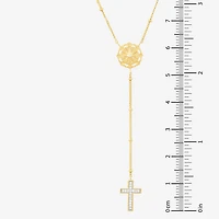 (Si1-Si2/ H-I) Womens White Diamond 14K Gold Over Silver 18 Inch Y Necklace