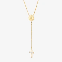 (Si1-Si2/ H-I) Womens White Diamond 14K Gold Over Silver 18 Inch Y Necklace