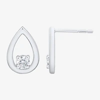 (Si1-Si2/ H-I) 1/4 CT. T.W. Lab Grown White Diamond Sterling Silver Pear Stud Earrings