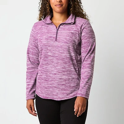 St. John's Bay Polar Fleece Womens Mock Neck Long Sleeve Sweatshirt