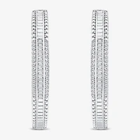Limited Quantities! Womens 1/2 CT. T.W. Natural White Diamond 14K Gold 29.2mm Hoop Earrings