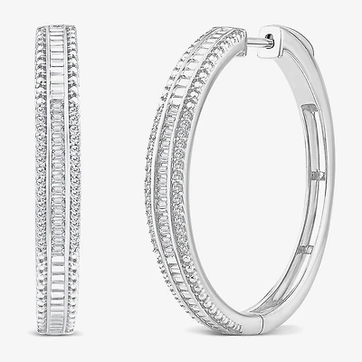 Limited Quantities! Womens 1/2 CT. T.W. Natural White Diamond 14K Gold 29.2mm Hoop Earrings