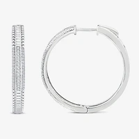 Limited Quantities! Womens 1/2 CT. T.W. Natural White Diamond 14K Gold 29.2mm Hoop Earrings