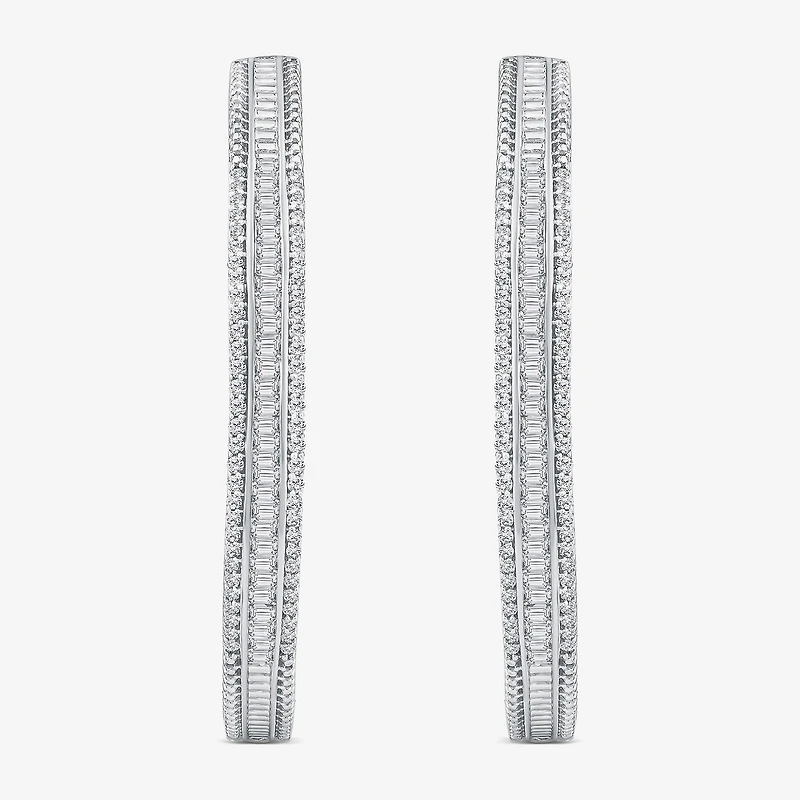 Limited Quantities! Womens 7/8 CT. T.W. Natural White Diamond 14K Gold 38.8mm Hoop Earrings