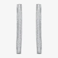 Limited Quantities! Womens 7/8 CT. T.W. Natural White Diamond 14K Gold 38.8mm Hoop Earrings