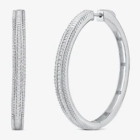 Limited Quantities! Womens 7/8 CT. T.W. Natural White Diamond 14K Gold 38.8mm Hoop Earrings