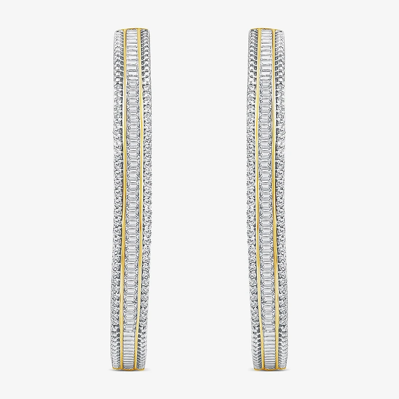 Limited Quantities! Womens 7/8 CT. T.W. Natural White Diamond 14K Gold 38.8mm Hoop Earrings