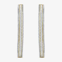 Limited Quantities! Womens 7/8 CT. T.W. Natural White Diamond 14K Gold 38.8mm Hoop Earrings