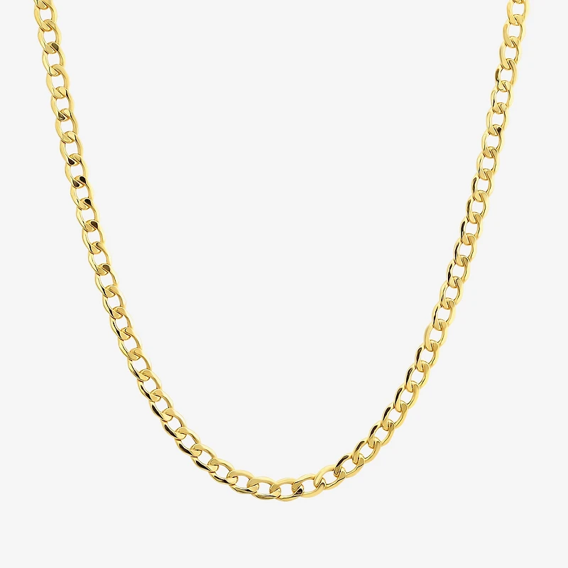 Made Italy Unisex Adult 10K Gold 24 Inch Curb Chain Necklace