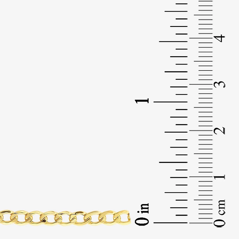Made Italy Unisex Adult 10K Gold 24 Inch Curb Chain Necklace