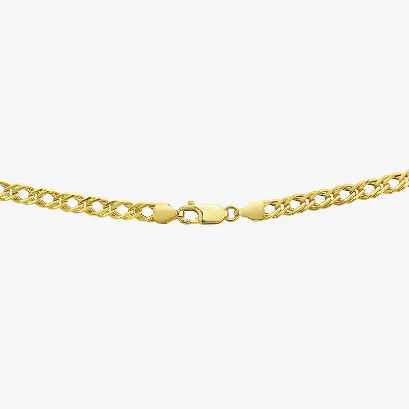 Made in Italy Womens 10K Gold Inch Curb Chain Necklace