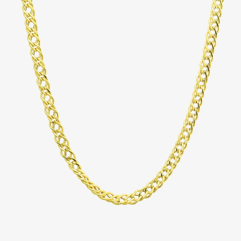 Made in Italy Womens 10K Gold Inch Curb Chain Necklace