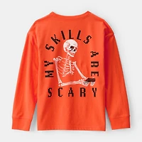 Carter's Halloween Little & Big Kid Boys Round Neck Long Sleeve Regular Fit Graphic T-Shirt