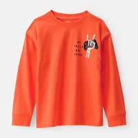 Carter's Halloween Little & Big Kid Boys Round Neck Long Sleeve Regular Fit Graphic T-Shirt