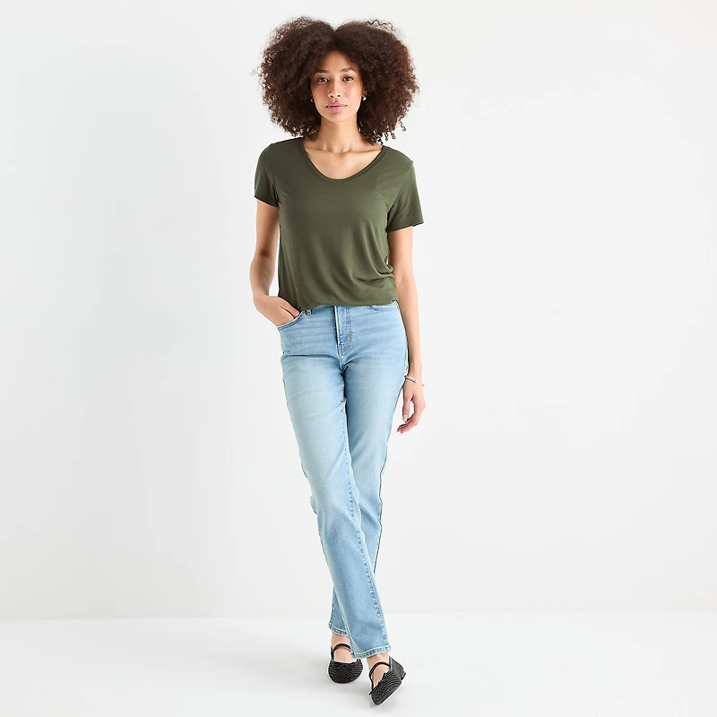 A.N.A Womens Scoop Neck Short Sleeve T-Shirt