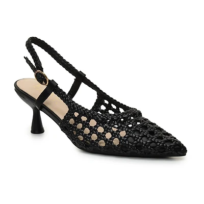 Nicole Miller Knotty Womens Pointed Closed Toe Kitten Heel Pumps