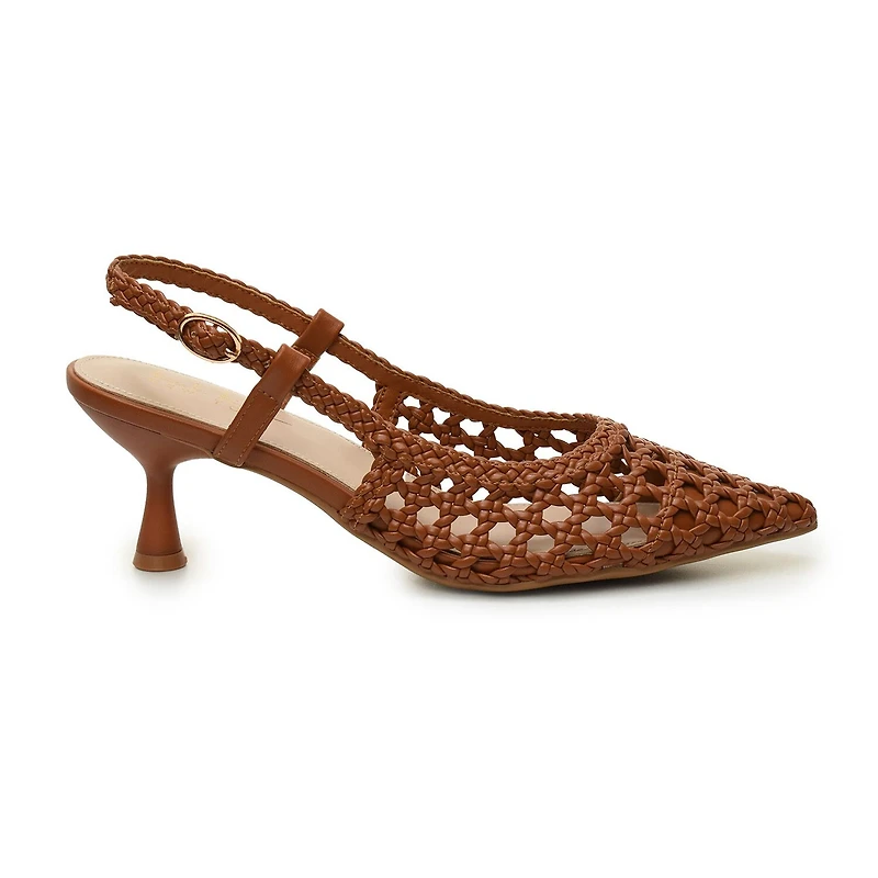 Nicole Miller Knotty Womens Pointed Closed Toe Kitten Heel Pumps