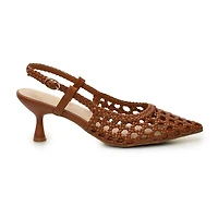 Nicole Miller Knotty Womens Pointed Closed Toe Kitten Heel Pumps