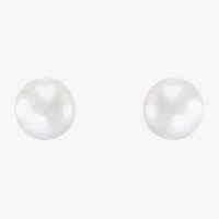 White Cultured Freshwater Pearl 14K Gold 3mm Ball Stud Earrings