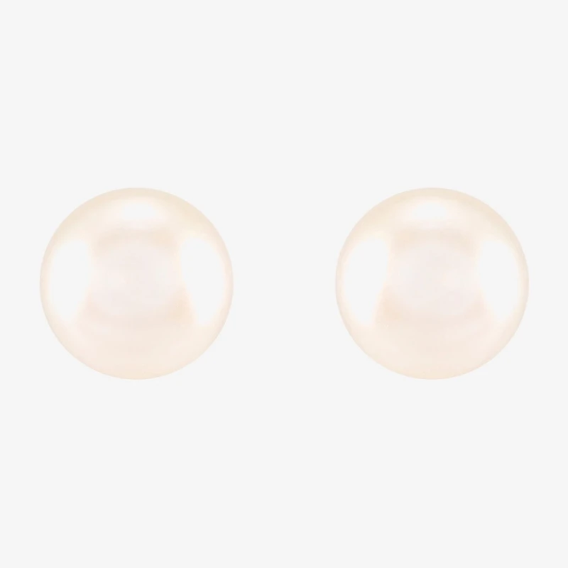 White Cultured Freshwater Pearl 14K Gold 8mm Ball Stud Earrings