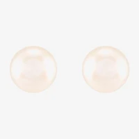 White Cultured Freshwater Pearl 14K Gold 8mm Ball Stud Earrings