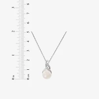Womens Diamond Accent White Cultured Freshwater Pearl Pendant Necklace Set