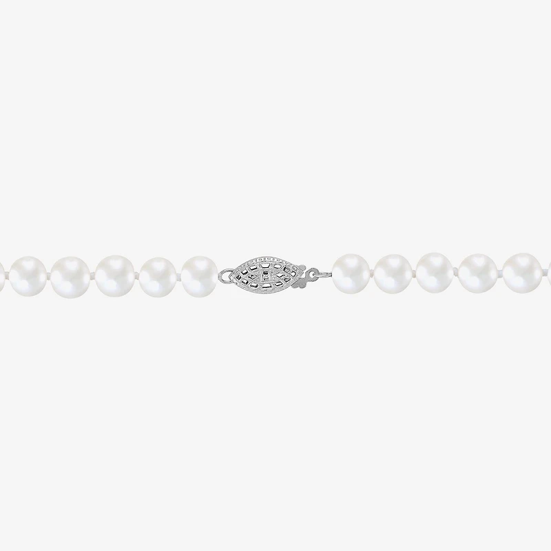 Womens White Sterling Silver 18 Inch Strand Necklace