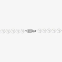 Womens White Sterling Silver 18 Inch Strand Necklace