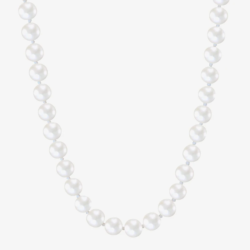 Womens White Sterling Silver 18 Inch Strand Necklace