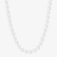 Womens White Sterling Silver 18 Inch Strand Necklace
