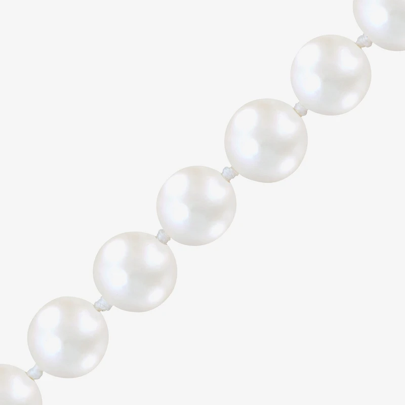 Womens White Sterling Silver 18 Inch Strand Necklace