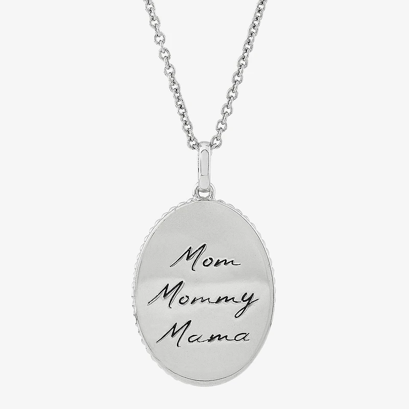 Womens White Mother Of Pearl 10K Gold Over Silver Oval 18 Inch Pendant Necklace