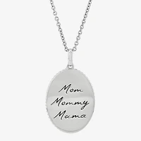 Womens White Mother Of Pearl 10K Gold Over Silver Oval 18 Inch Pendant Necklace