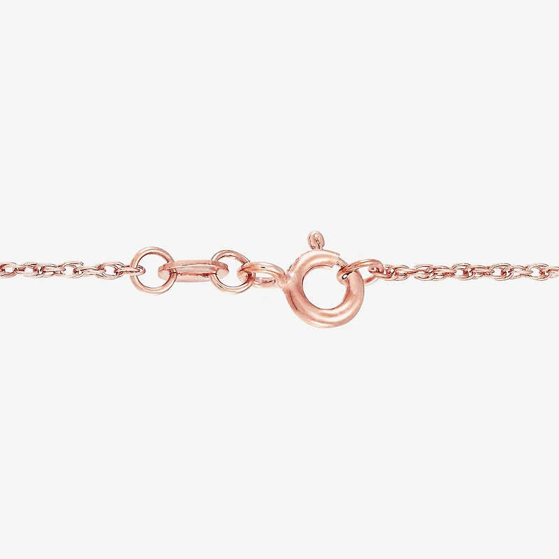 Womens Lab Created Red Ruby 14K Rose Gold Over Silver 18 Inch Pendant Necklace