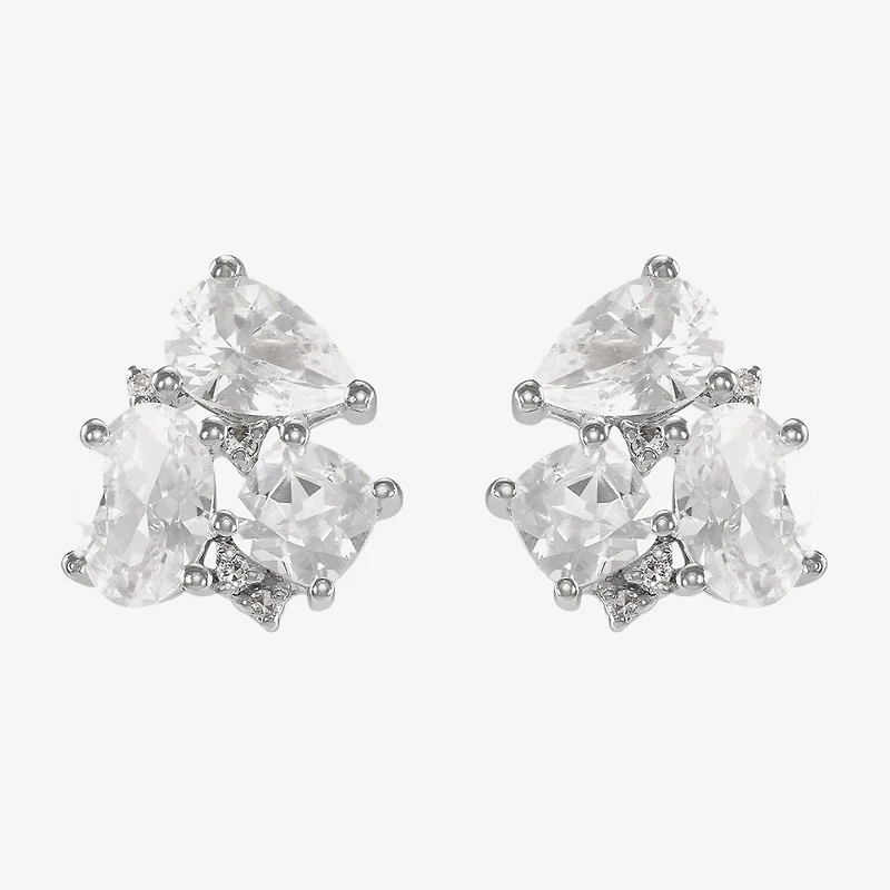 Lab Created White Sapphire Sterling Silver 10.5mm Stud Earrings