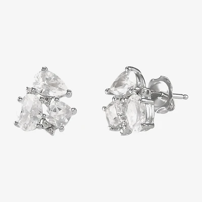 Lab Created White Sapphire Sterling Silver 10.5mm Stud Earrings