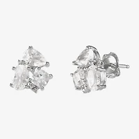 Lab Created White Sapphire Sterling Silver 10.5mm Stud Earrings