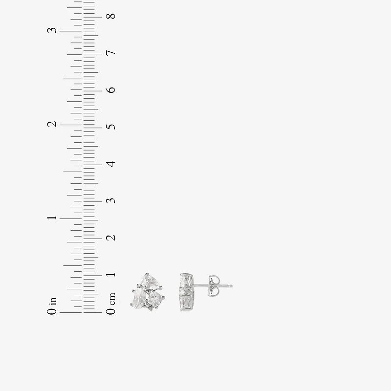 Lab Created White Sapphire Sterling Silver 10.5mm Stud Earrings