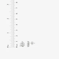 Lab Created White Sapphire Sterling Silver 10.5mm Stud Earrings