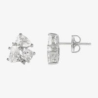 Lab Created White Sapphire Sterling Silver 10.5mm Stud Earrings